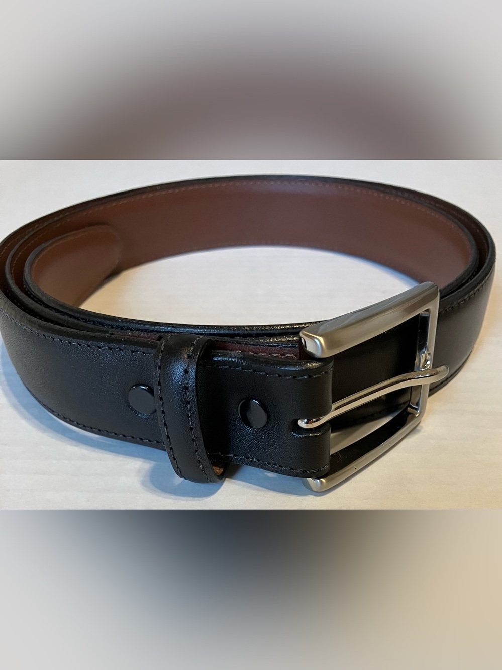 Classic Torino Black Leather Men's Belt size 42 Kipskin USA